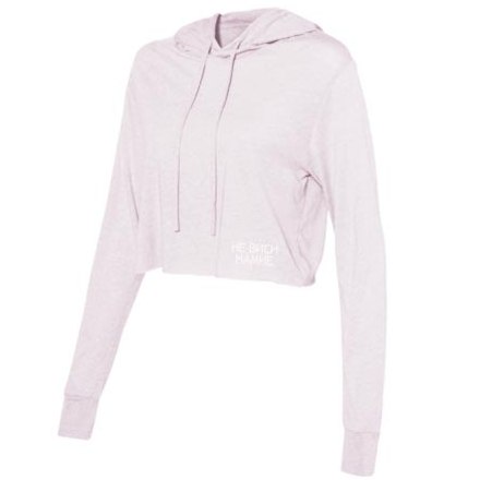 NE VISI NAMIE CROP HOODIE TOP