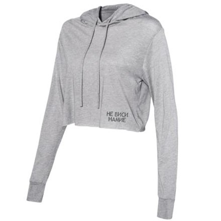 NE VISI NAMIE CROP HOODIE TOP