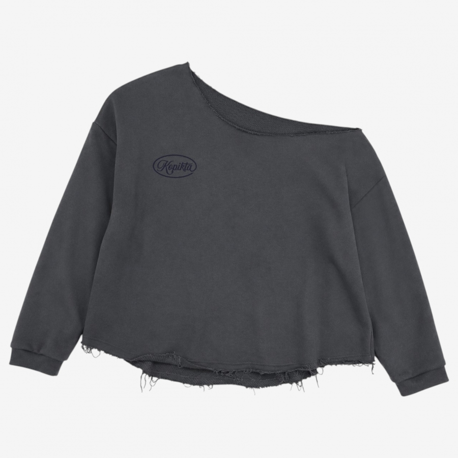 OFF SHOULDER HEAVY SWEATSHIRT