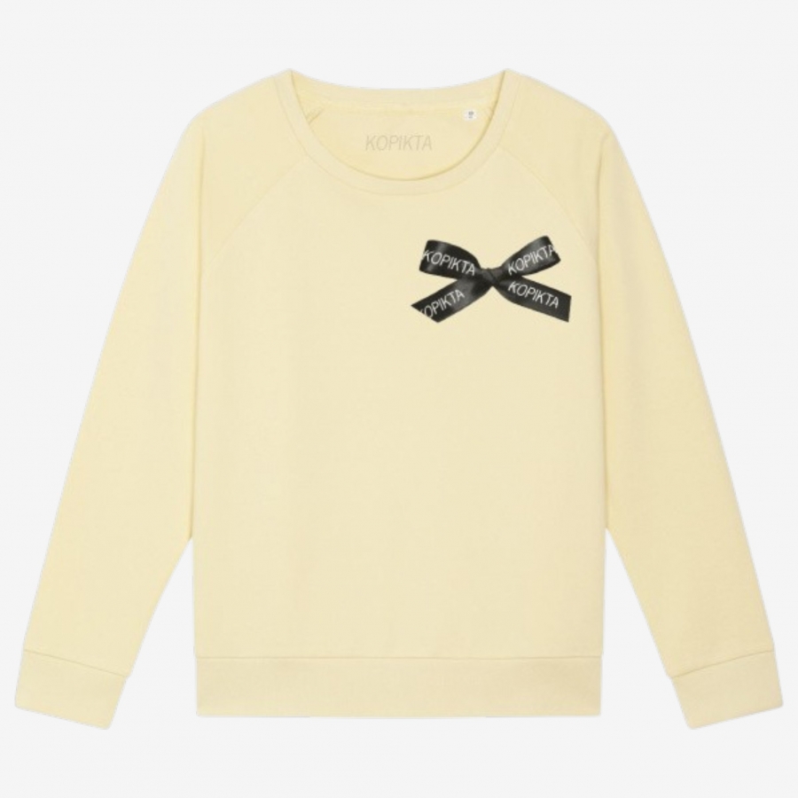 BOW SWEATSHIRT WIDE NECK