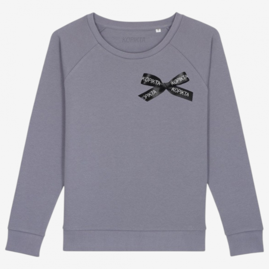 BOW SWEATSHIRT WIDE NECK