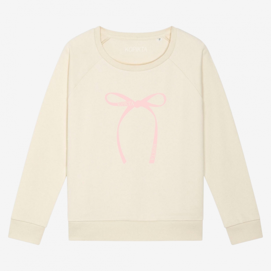 RIBBON SWEATSHIRT WIDE NECK