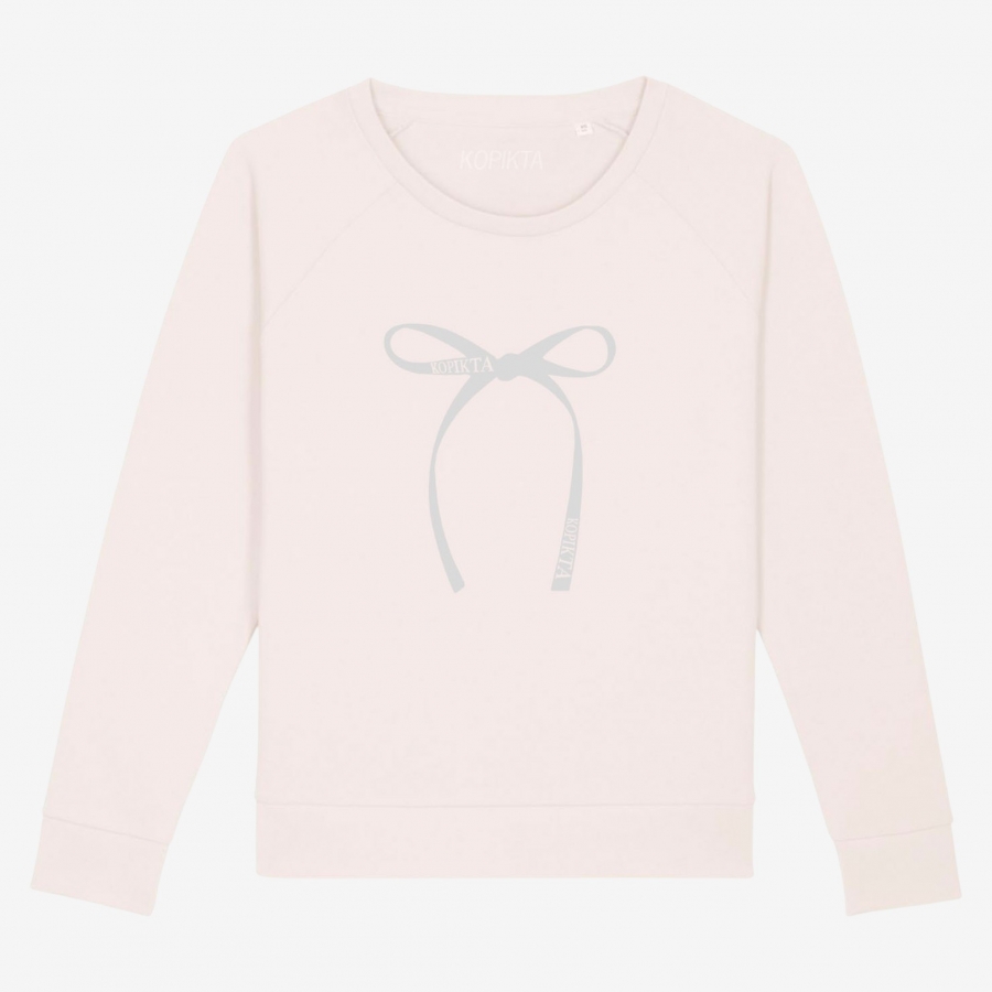 RIBBON SWEATSHIRT WIDE NECK