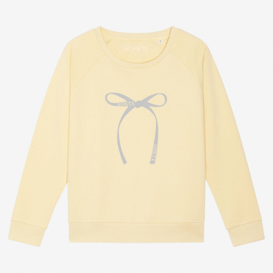 RIBBON SWEATSHIRT WIDE NECK