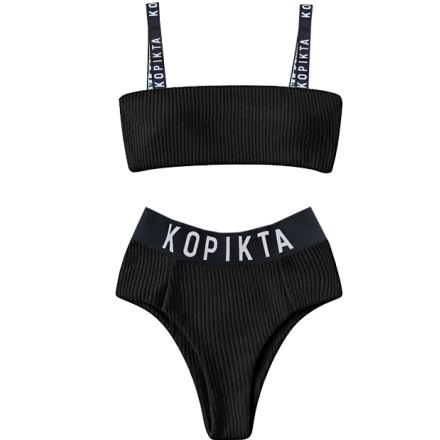 RIBBED HIGH WAISTED SWIM SET