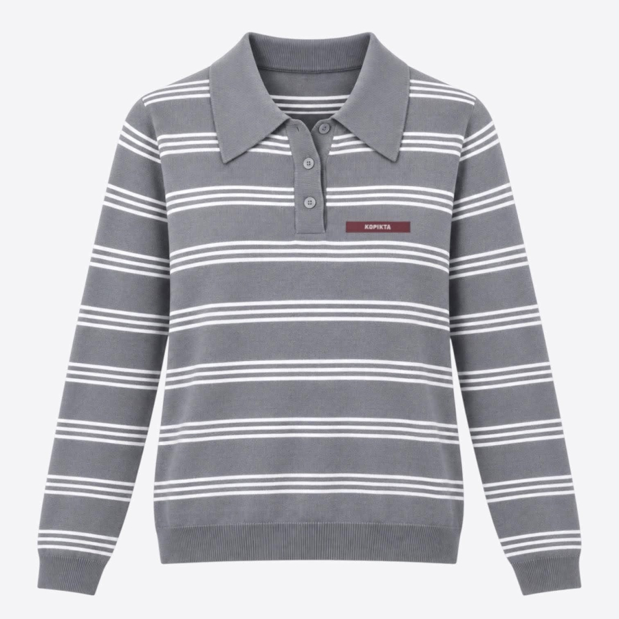 FINE KNIT POLO SWEATER