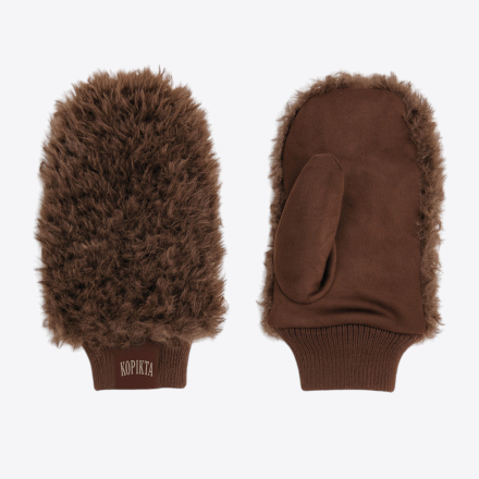 SHEARLING FAUX FUR MITTENS