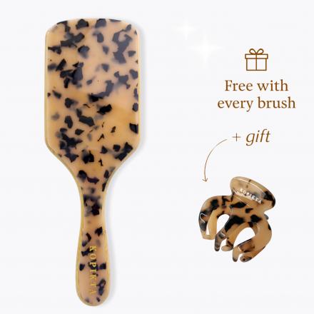BAMBOO HAIR BRUSH + MINI HAIR CLAW