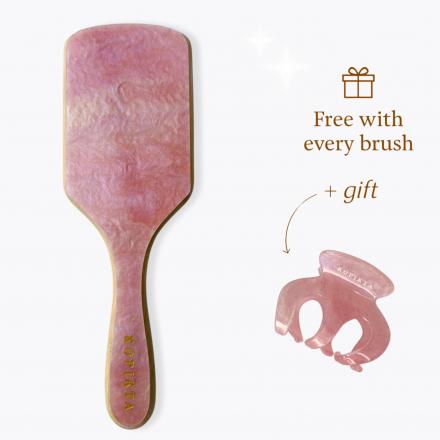 BAMBOO HAIR BRUSH + MINI HAIR CLAW