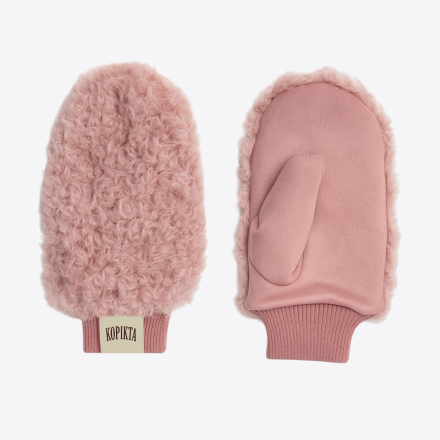 SHEARLING FAUX FUR MITTENS